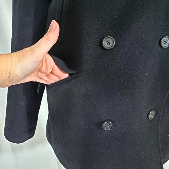 J. Crew Black Wool & Cashmere Winter Pea Coat - Picture 5 of 11